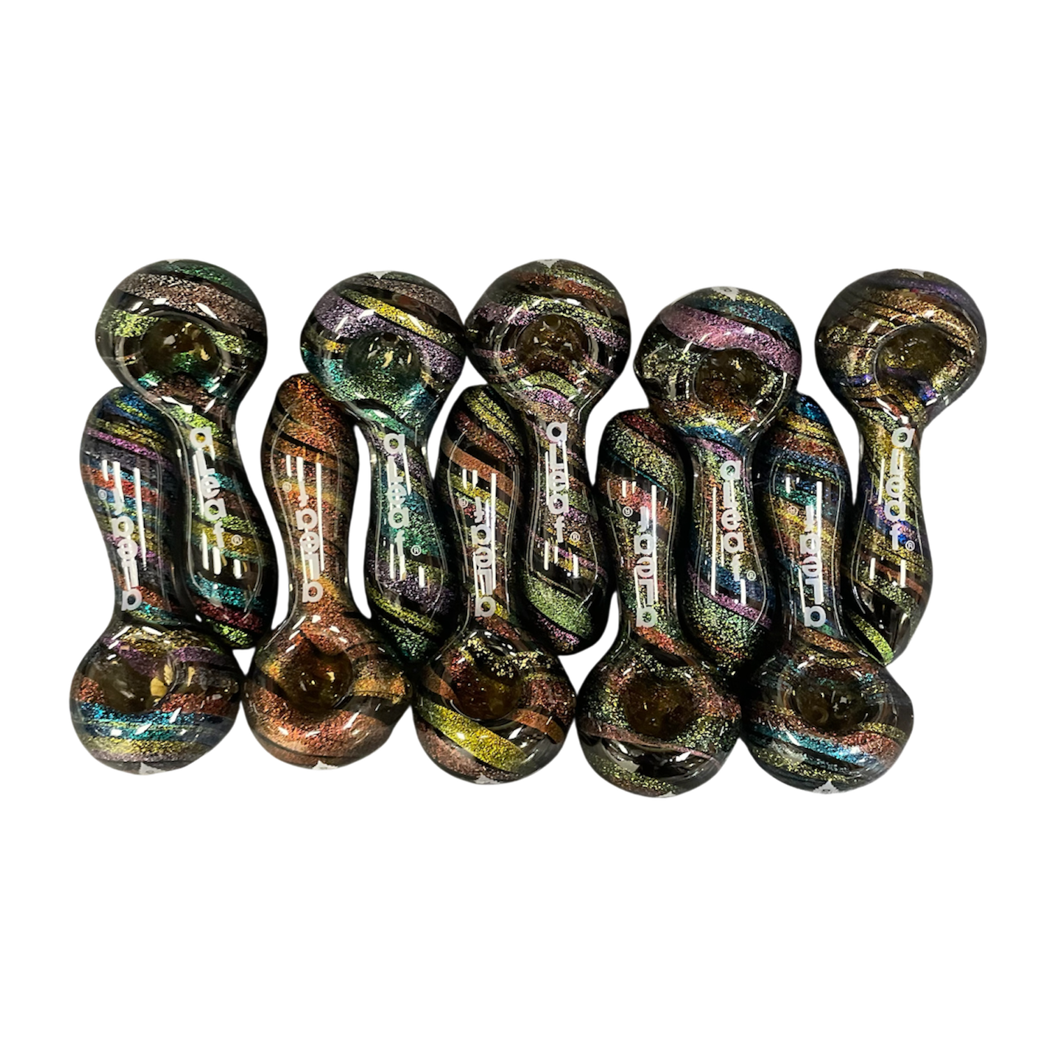 AL Handpipe Glazed Glitter 4" / Dicro Rainbow